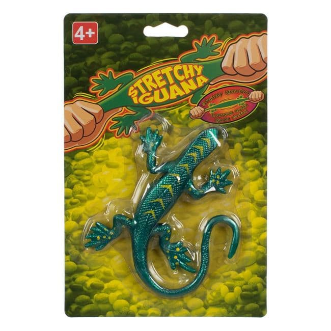 Jucarie Stretchy Iguana, verde/galben, aspect realistic, 24 cm 3
