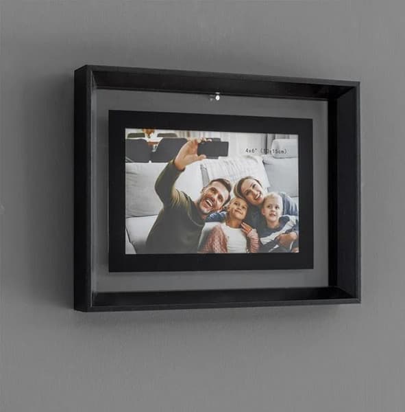 Rama foto decorativa cu fotografia ta, negru/transparent, plastic, 22 x 17 cm 2