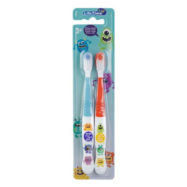 Periute de dinti cu model monstri pentru copii, extra soft, 2 bucati 3