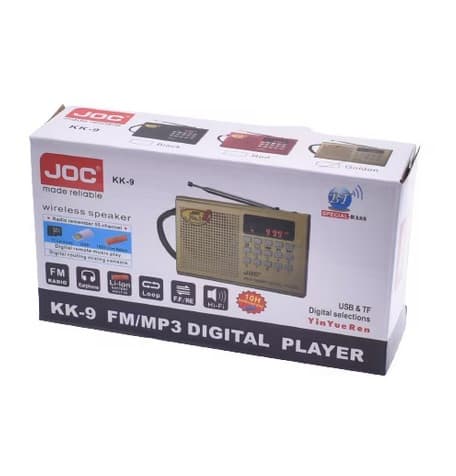 Radio portabil JOC -KK9, MP3, microSD/USB,FM, afisaj electronic, acumulator 2000 mAH, auriu 3
