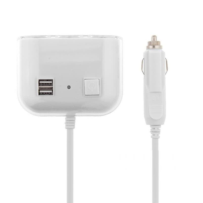 Adaptor bricheta auto JXL-014, 3 sloturi bricheta + 2 porturi USB 12/24V, alb 3