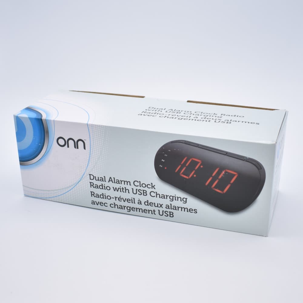 Radio AM/FM cu ceas ONN RT-4507, ecran LED, alarma, 2 porturi incarcare USB, negru 4