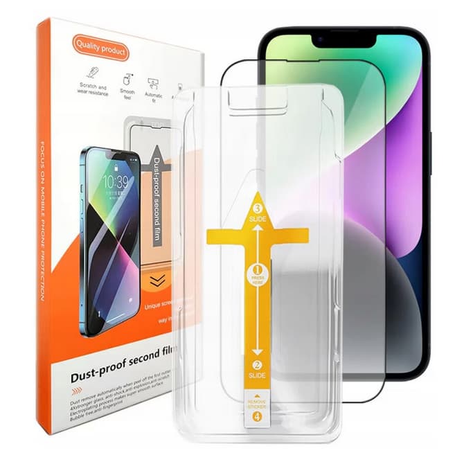 Folie sticla Apple iPhone 12 Pro Max, Full Glue Premium Glass, ESD, kit instalare rapida, margini negre 1