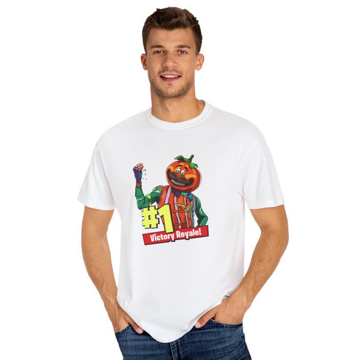 Tricou personalizat alb, copii/adulti, design Victory Royale 1, modal, diverse marimi 1