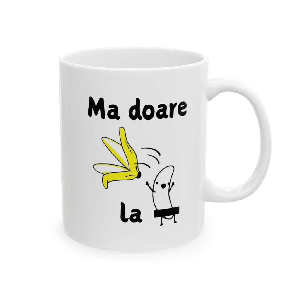 Cana ceramica personalizata, mesaj "Ma doare la", 330 ml, alba 1