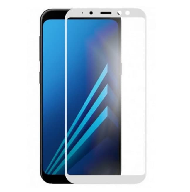 Folie sticla Samsung Galaxy A8 Plus 2018, Full Glue, margini albe 1