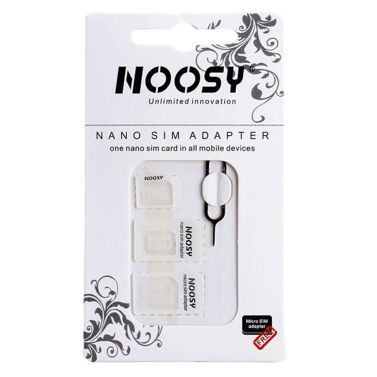Set adaptoare SIM-uri NOOSY 4 in 1, include 3 adaptoare si un ac pentru extragere SIM 1