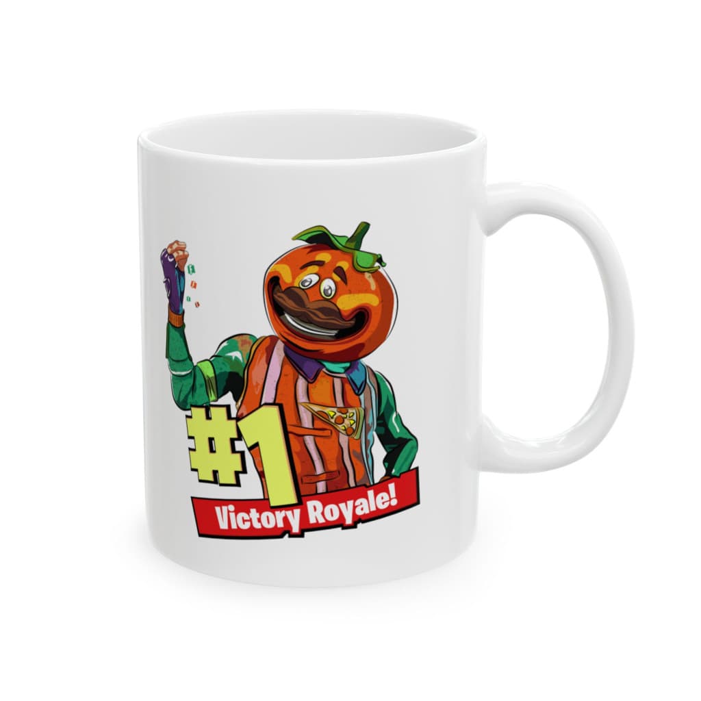 Cana ceramica personalizata, design Victory Royale, 330 ml, alba 1