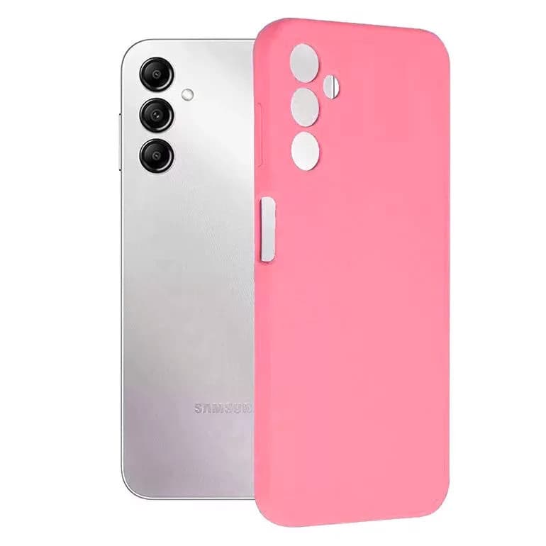 Husa Samsung Galaxy A15, Luxury Silicone, catifea in interior, protectie camere, roz siclam 1