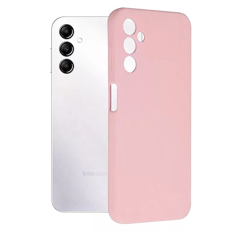 Husa Samsung Galaxy A25, Luxury Silicone, protectie camera, catifea in interior, roz deschis 1