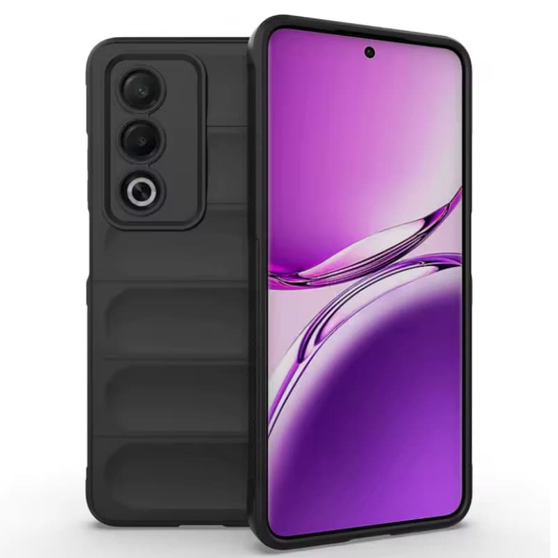 Husa Oppo A80, Wave Silicone, protectie camera, catifea in interior, night black 1