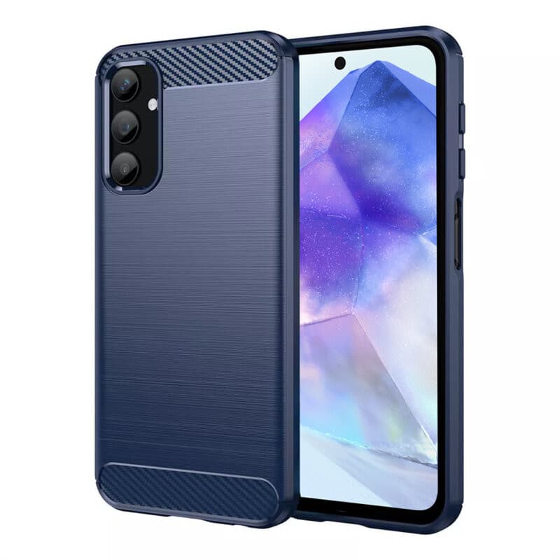 Husa Samsung Galaxy A55, Carbon Stripe, 2 mm, albastra 1