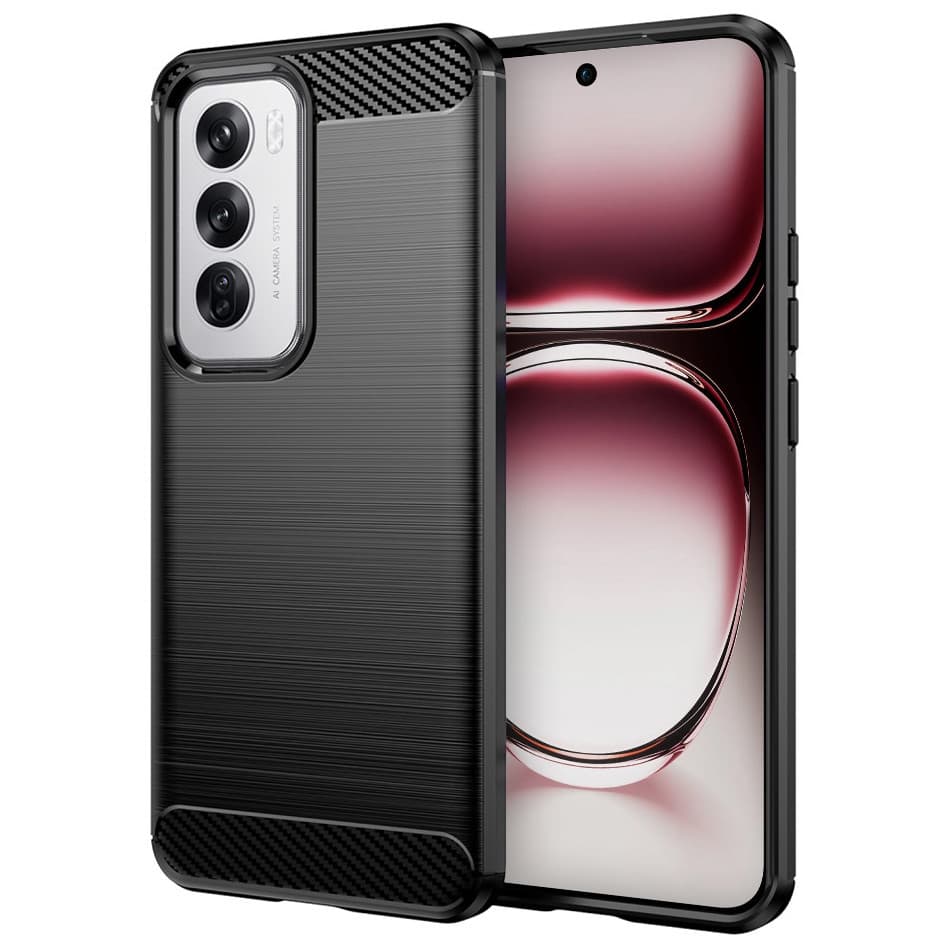 Husa protectie Oppo Reno12, Carbon Stripe, 2 mm, flexibila, neagra 1