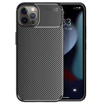 Husa Apple iPhone 14 Pro Max, Carbon Fiber, TPU moale cu aspect carbon, neagra 1