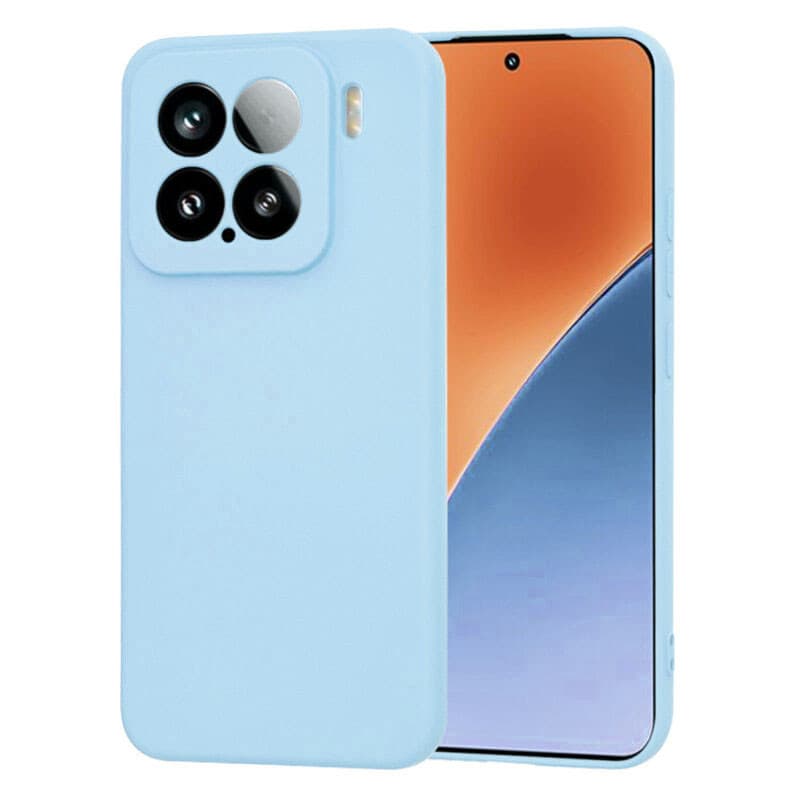 Husa protectie Xiaomi 15, Luxury Silicone, protectie camera, catifea in interior, albastru deschis 1