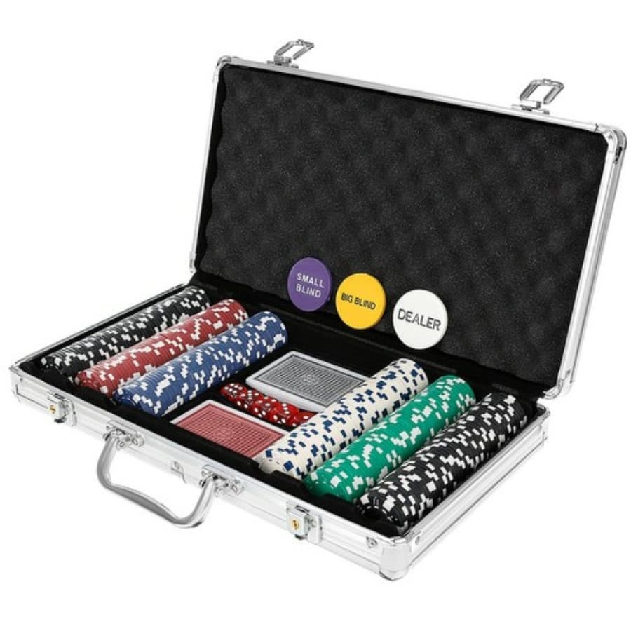 Set Poker Profesional 300 jetoane Poker Chips în servietă din aluminiu 1