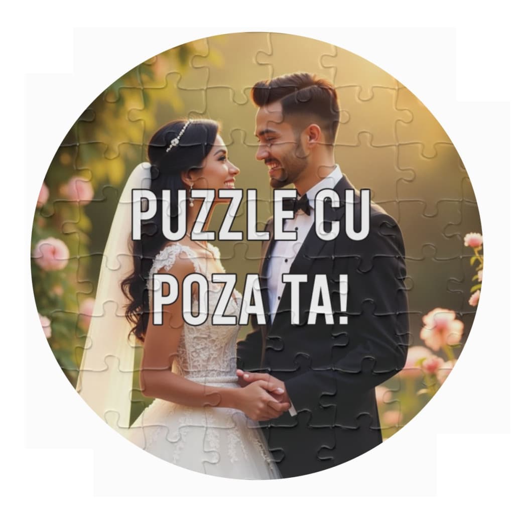 Puzzle personalizat cu poza ta, rotund, 20 cm, 42 piese 1