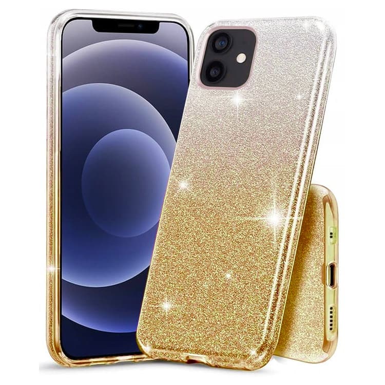 Husa iPhone 12 Mini, Luxury Glitter Gradient, argintiu/auriu 1