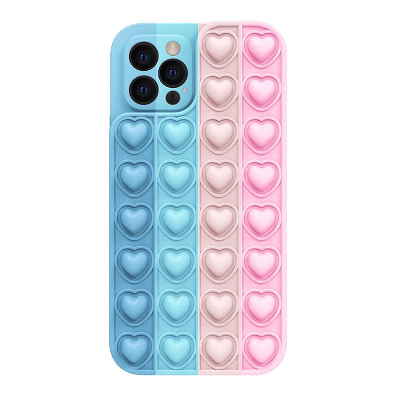 Husa antistres Pop It! pentru Apple iPhone 12 Pro, design inimioare, model 1 1