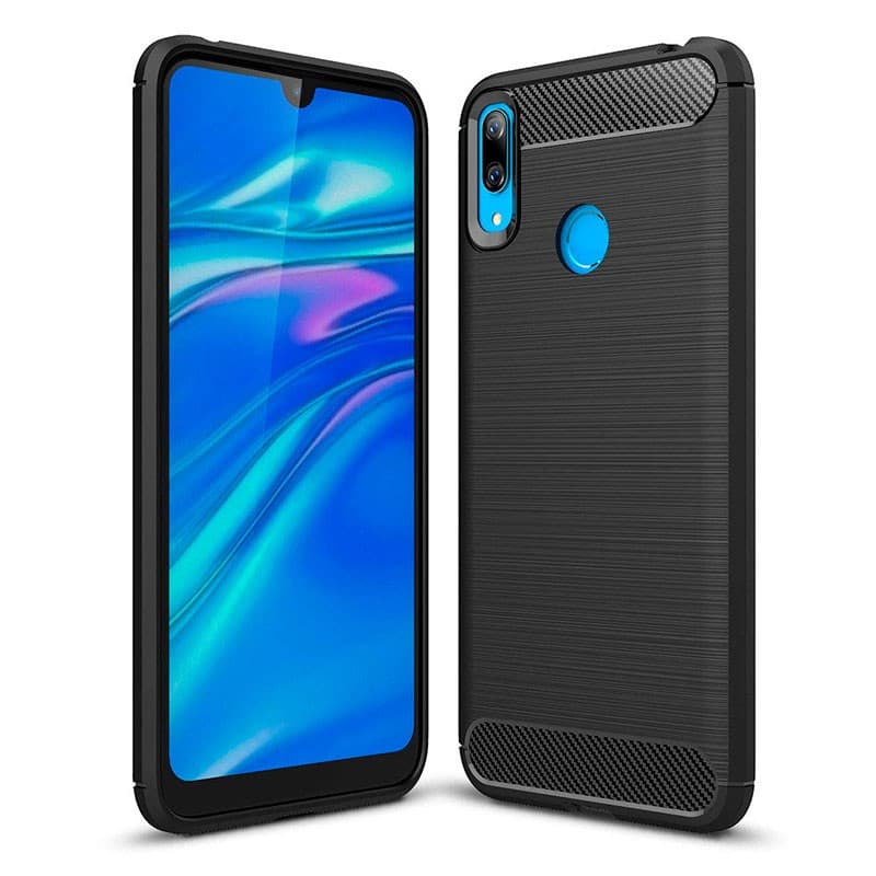 Husa de protectie Carbon Stripe pentru Huawei  Y9 2019, silicon moale, negru 1