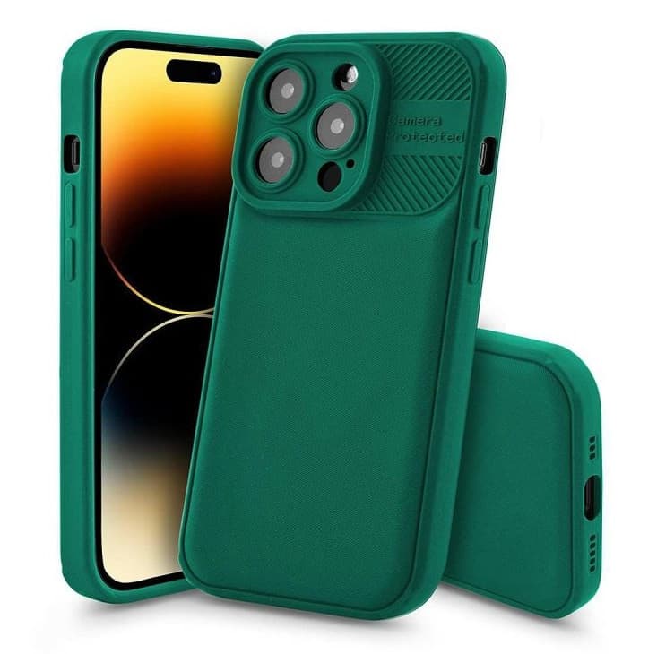 Husa Apple iPhone 12 Pro, Camera Protect, silicon moale, flexibil, verde 1