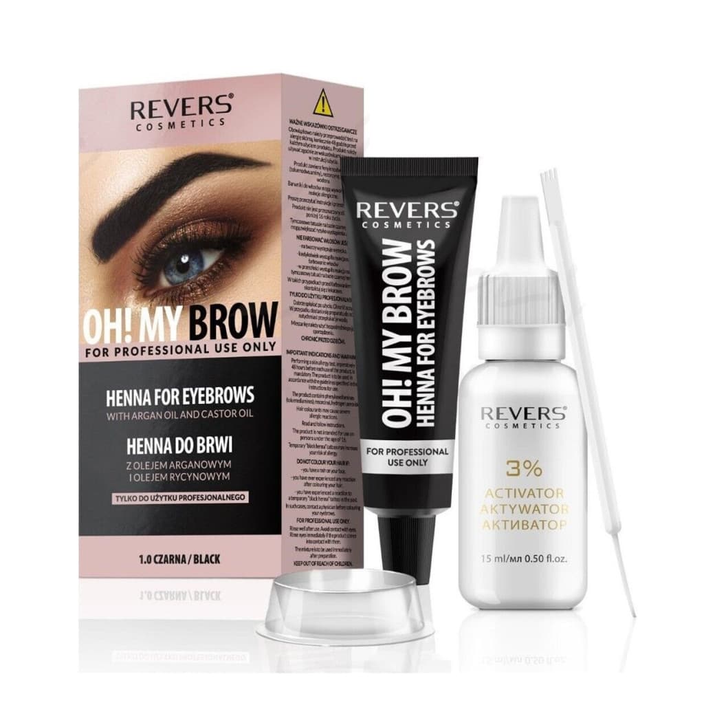 Vopsea sprancene Henna PRO Colors by REVERS, 1.0 black 1