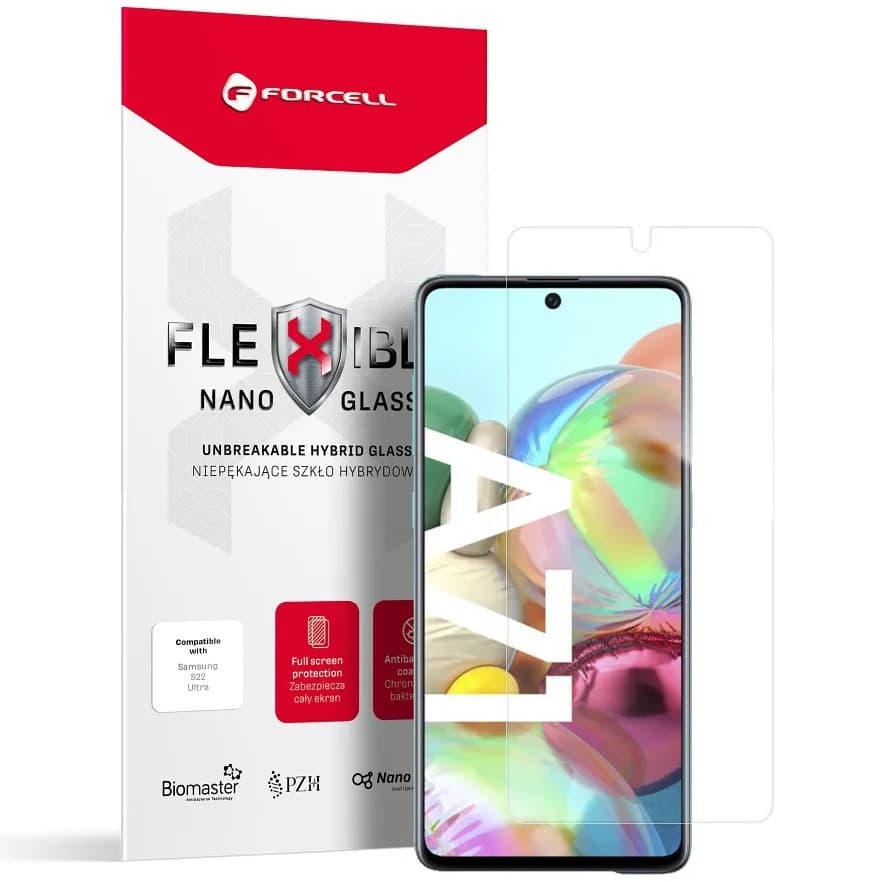 Folie Samsung Galaxy A71, Flexible Nano Glass, hibrid sticla + plastic, antibacteriana 1