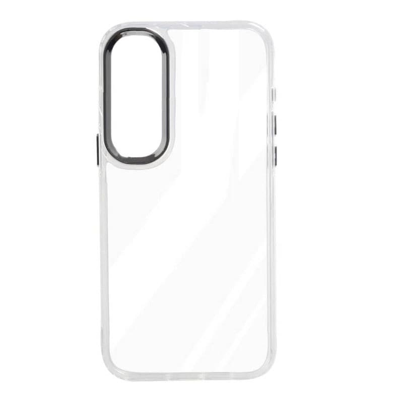 Husa de protectie Samsung Galaxy A35 5G, Metal Camera Defender, TPU si acryl, alba/argintie 1