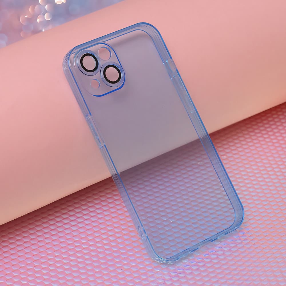 Husa Samsung Galaxy A05s, Slim Color, TPU albastru transparent, protectie camere 1