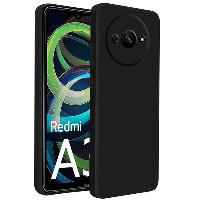 Husa protectie Xiaomi Redmi A3, Luxury Silicone, catifea in interior, protectie camere, neagra 1