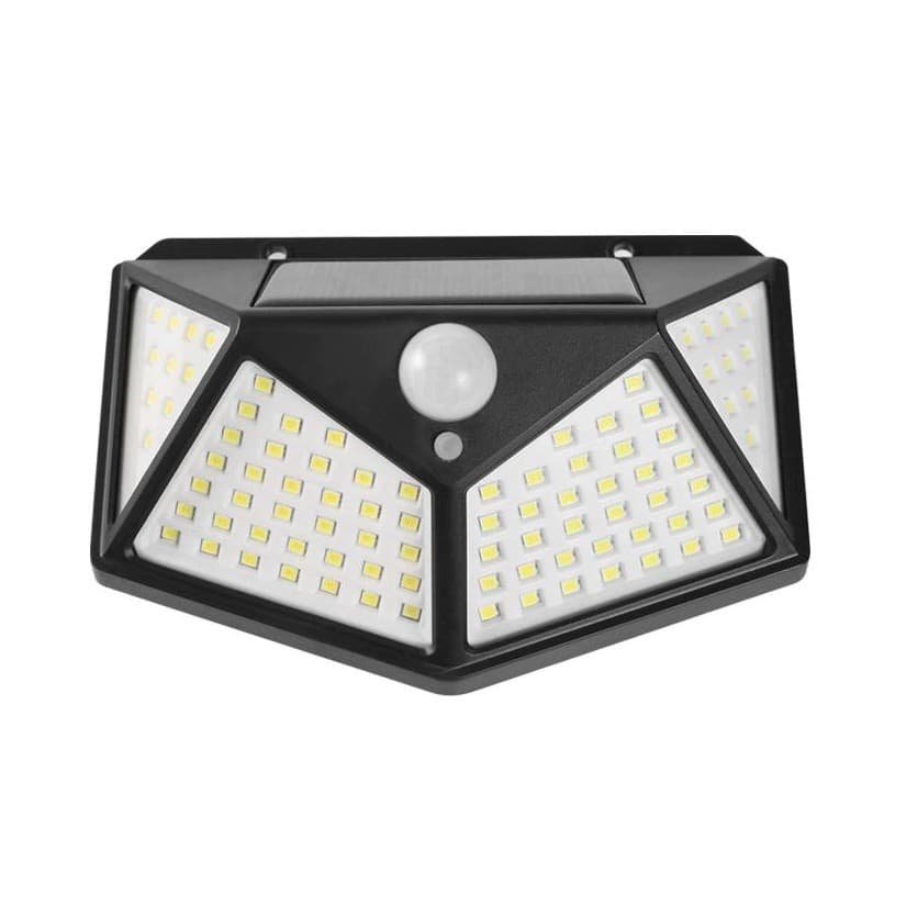 Lampa de exterior cu incarcare solara BK-100, senzor de miscare, unghi de 270 de grade, neagra 1