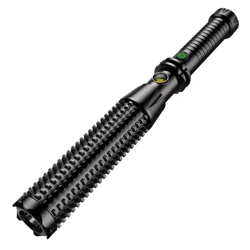 Lanterna LED tip baston, 1W + COB, ciocan de siguranta, incarcare USB, neagra 1