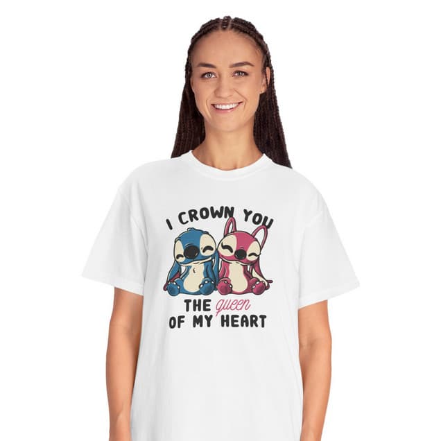 Tricou personalizat alb, copii/adulti, I crown you the queen, modal, diverse marimi 1