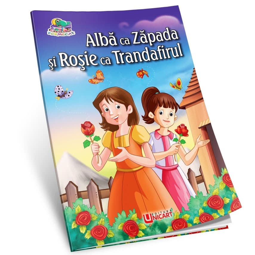 Carte de citit si colorat, editura Unicart, Alba ca Zapada si Rosie ca Trandafirul 1