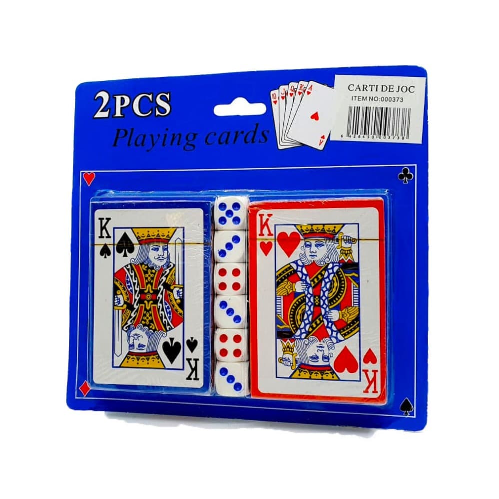 Set 2 pachete carti de joc si 6 zaruri 1