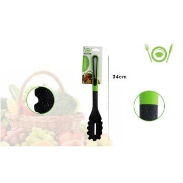 Lingura pentru paste,  termorezistenta, negru cu verde 1