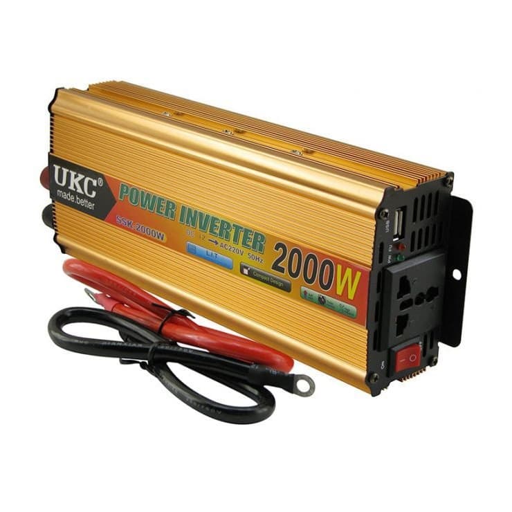 Invertor auto UKC SSK-2000W, 12V/220V, port USB 5V, putere 2000W 1