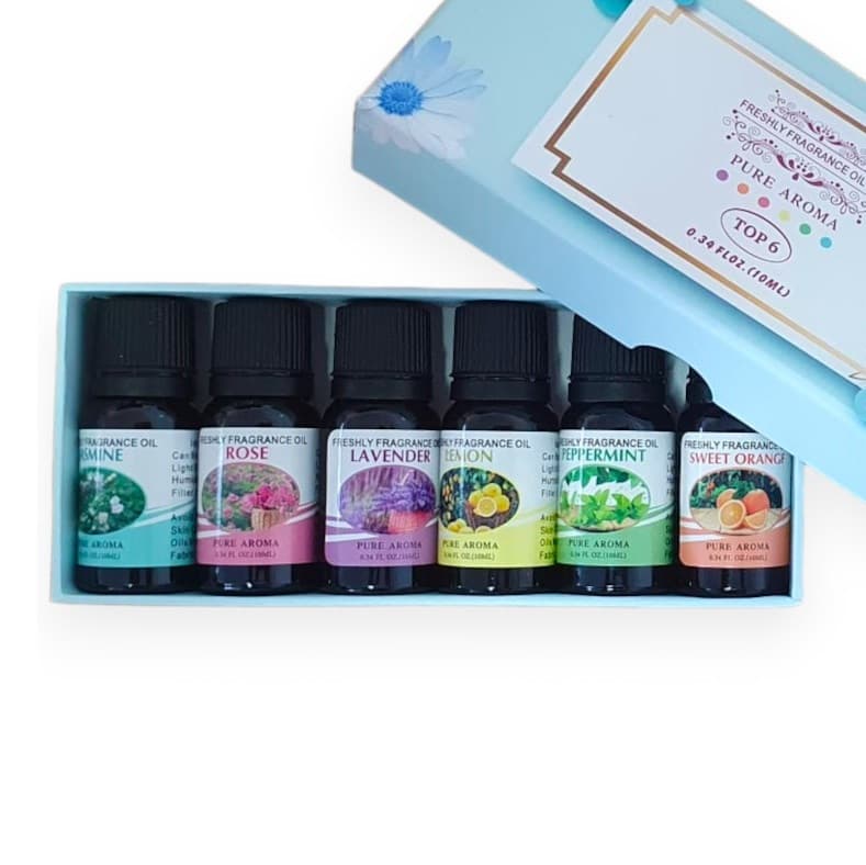 Set 6 uleiuri parfumate Pure Aroma, 6 x 10 ml, Jasmine/Rose/Lavender/Lemon/Peppermint/Sweet Orange 1