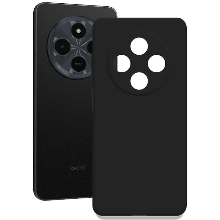 Husa Xiaomi Redmi 14C, Luxury Silicone, protectie camera, catifea in interior, neagra 1