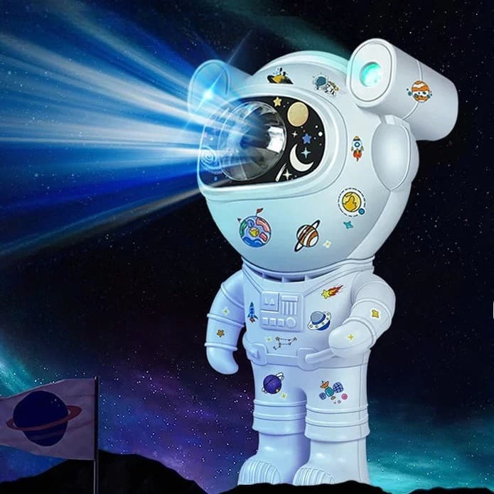 Astronaut cu proiector luna si stele, lampa de veghe copii, boxa bluetooth, telecomanda, alimentare Type-C 1
