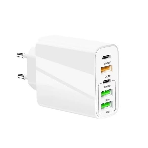 Incarcator priza 120W, AR-PD02, 3 porturi USB, 2 porturi PD/Type-C, incarcare super rapida, alb 1