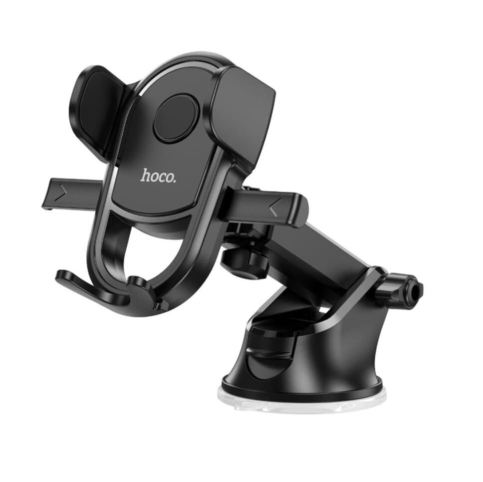 Suport auto Hoco H5, cleme laterale, montaj bord, multiangle, autolock, negru 1