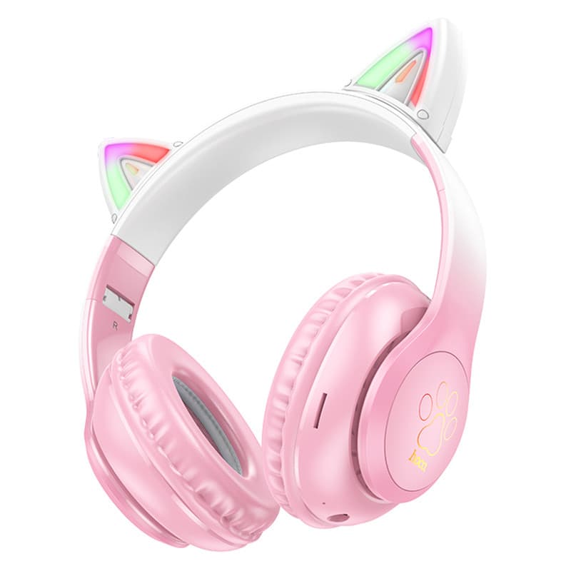 Casti Wireless Hoco W42, Over Ear, BT 5.3, 180h StandBy, 400 mAh, Kids, Cherry Blossom 1