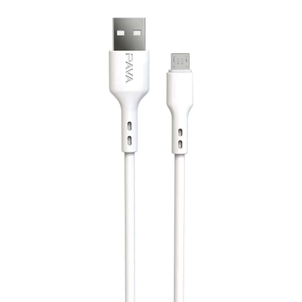 Cablu de date si incarcare USB to MicroUSB Pavareal DC181M, 1 metru, 3A, alb 1