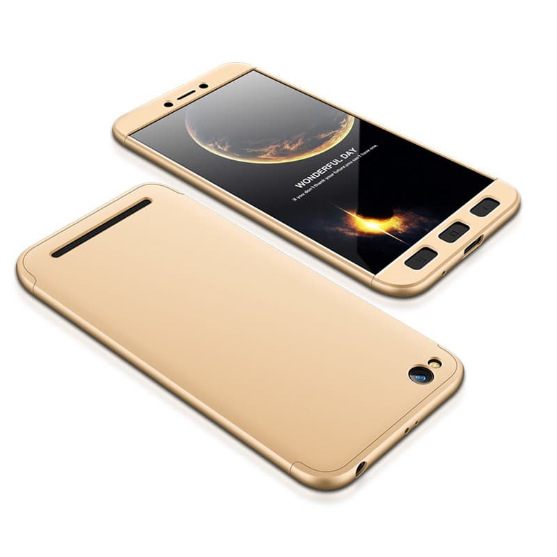 Husa Full cover GKK (fata + spate) pentru Xiaomi Redmi 5A, aurie 1