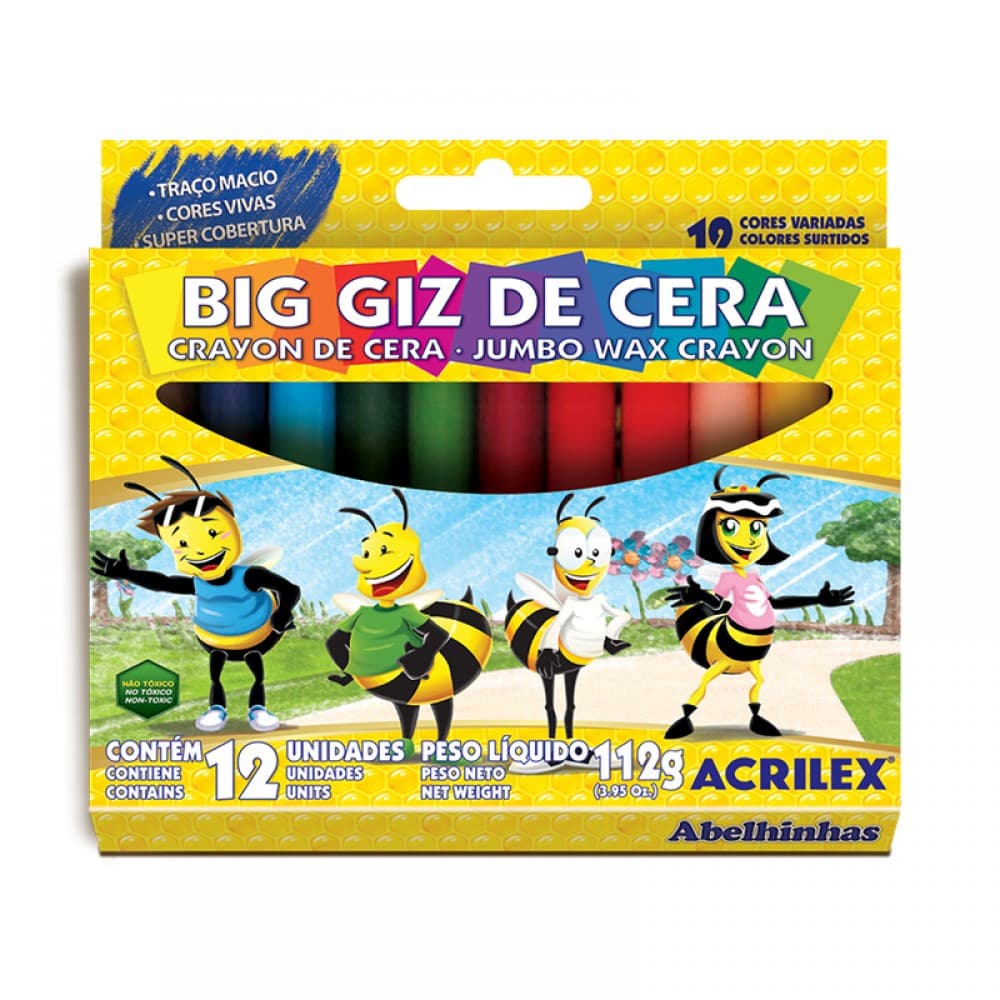 Creioane cerate Acrilex, 12/set, Jumbo 112g 1