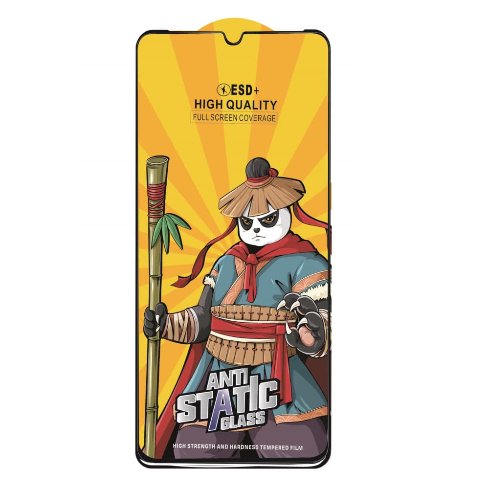 Folie sticla Huawei P30 Lite, Kungfu Panda, Antistatic Glass ESD +, margini negre 1