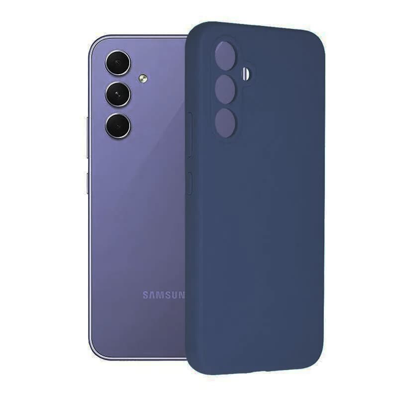 Husa Samsung Galaxy A16 5G, Luxury Silicone, protectie camera, catifea in interior, albastru inchis 1