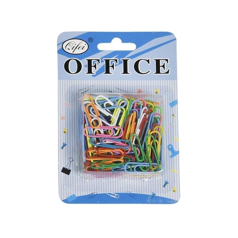 Agrafe birou Office Cover, metalice, 28mm, diverse culori, blister 100 buc 1