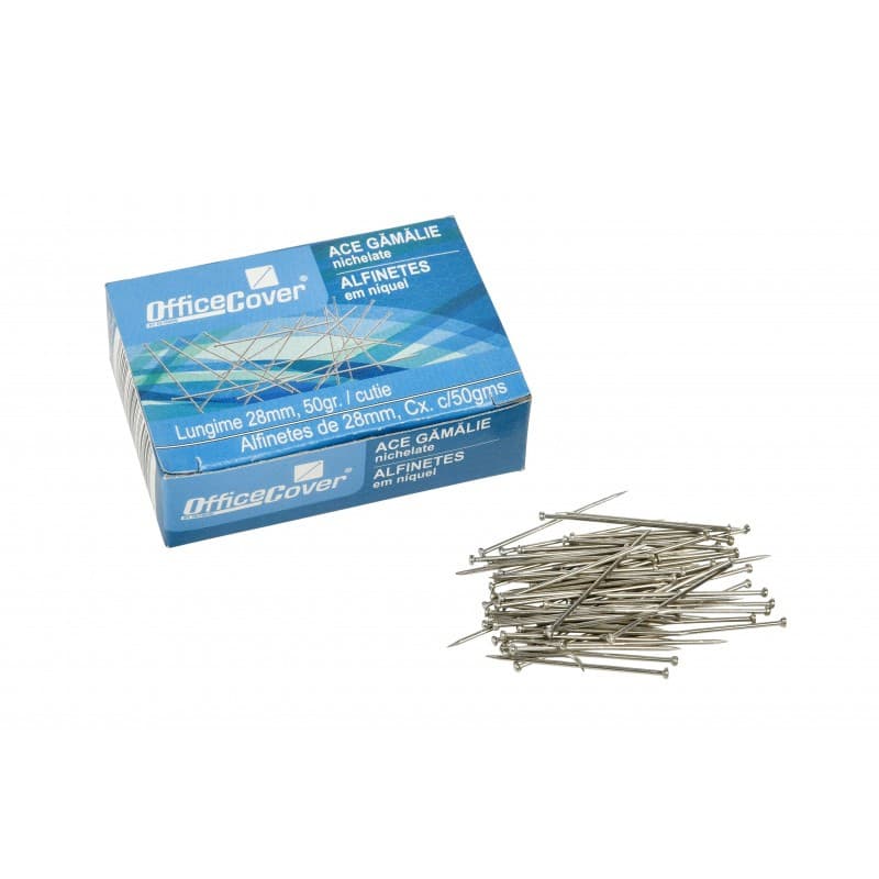 Ace cu gamalie Office Cover, metalice, 28 mm, argintii, cutie 50g 1